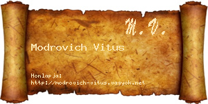 Modrovich Vitus névjegykártya